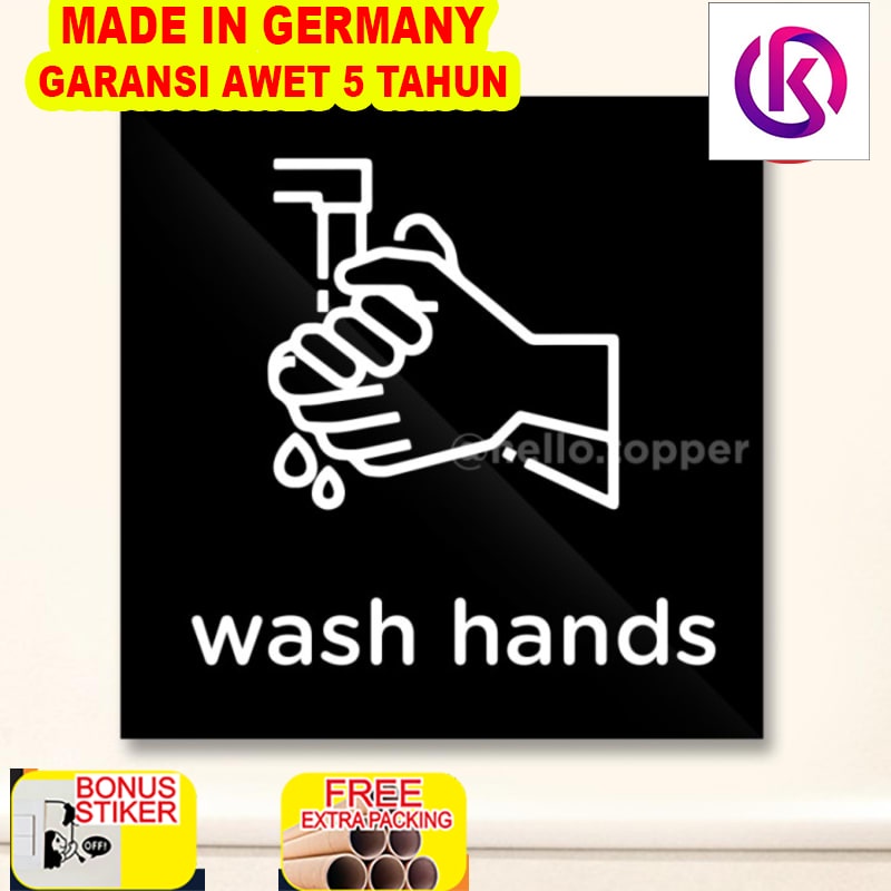 

Promo Sign Wash Hands Acrylic Modern 20x20| Sign Board Acrylic