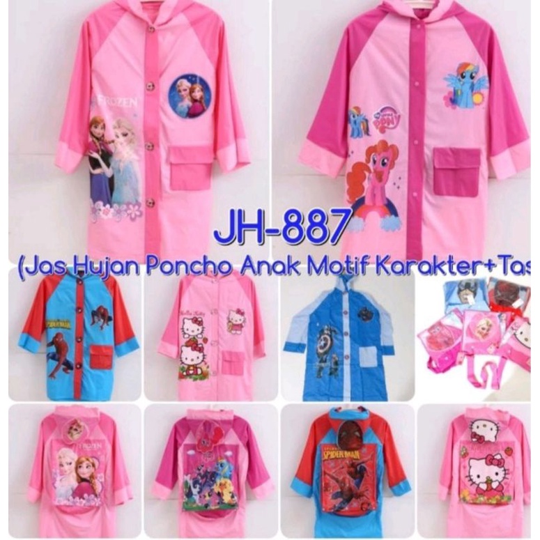 jas hujan anak raincoat karakter disney