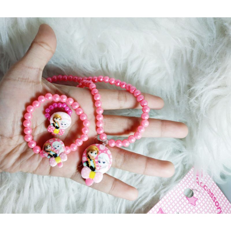 CPM05 Kalung Gelang Cincin Plastik Mix Frozen Princess