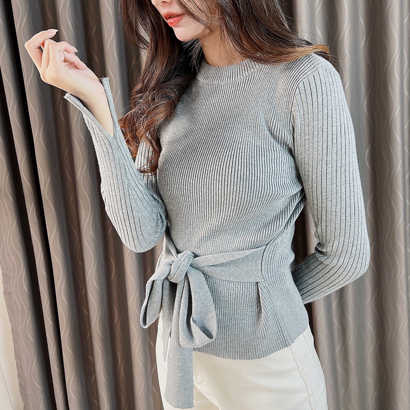 [S.T]Formal Tie Waist Knit Sweater 2699 (S-XXL)