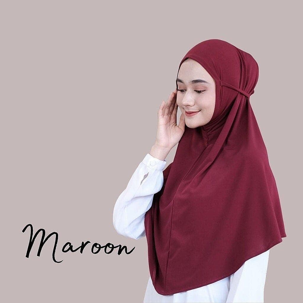 Jilbab instan Bergo maryam tali belakang bahan jersey halus dan tebal hijab instant murah