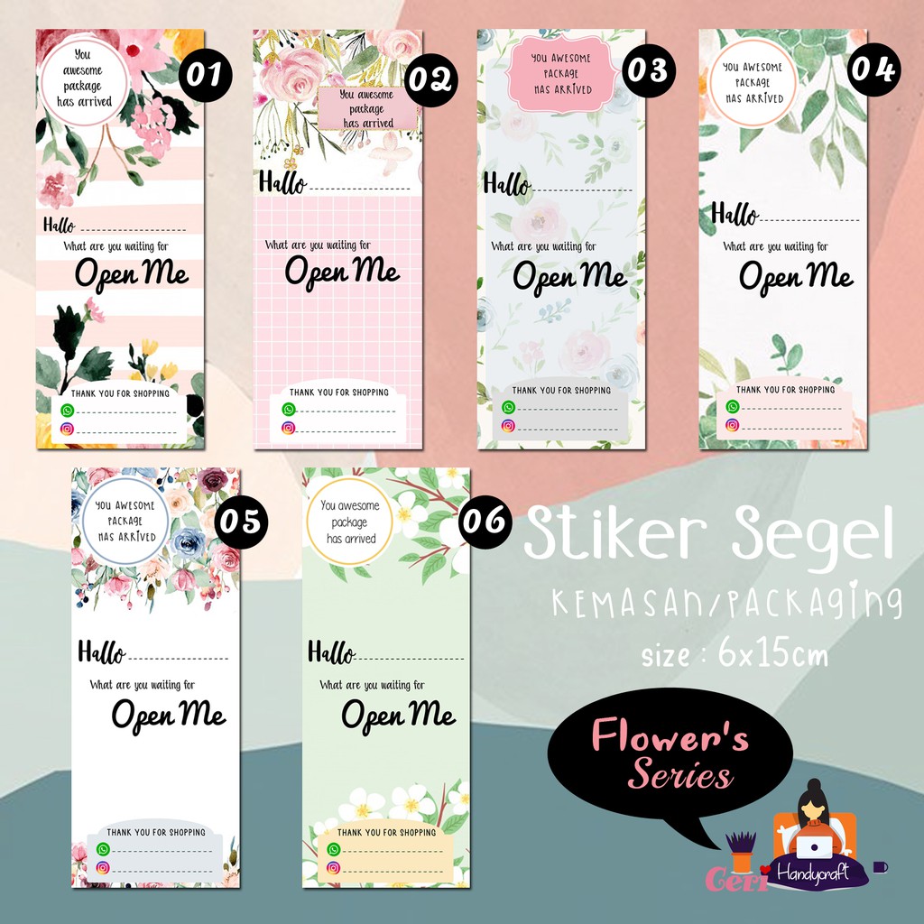 

STIKER PACKAGING/STIKER KEMASAN FLOWER'S SERIES