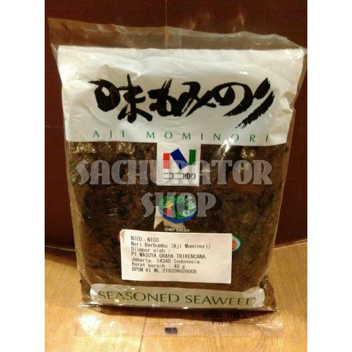 

Nico - Nico Nori Berbumbu Aji Mominori Nori Seaweed Rumput Laut 40 Gr