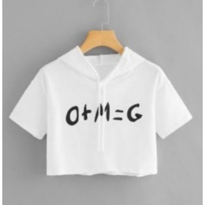 BlessCollection. PROMO! Sweater / Outwear / Hoodie wanita crop OMG - Putih