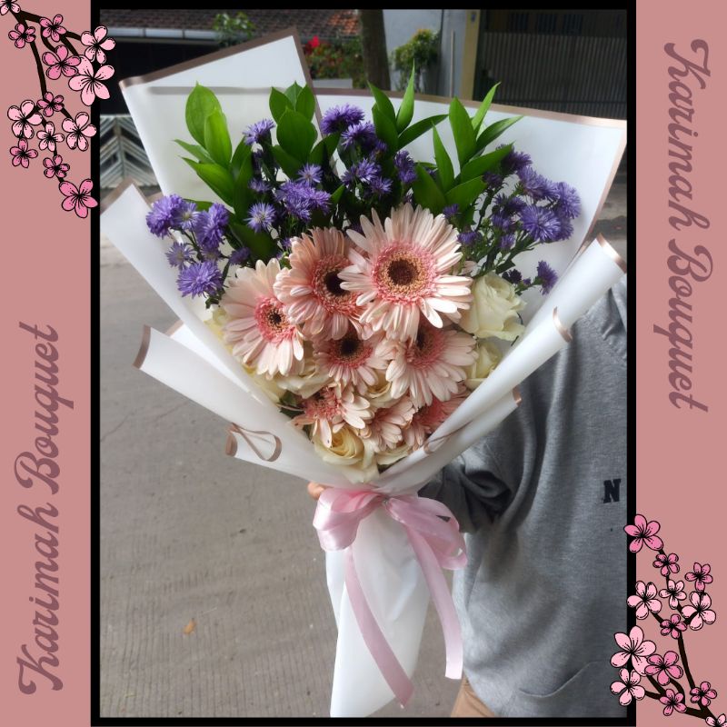 SEHARI JADI Buket Bunga Mix Flower Large Buket Wisuda / Bouquet Bunga / Bucket Bunga Wisuda BESAR / 