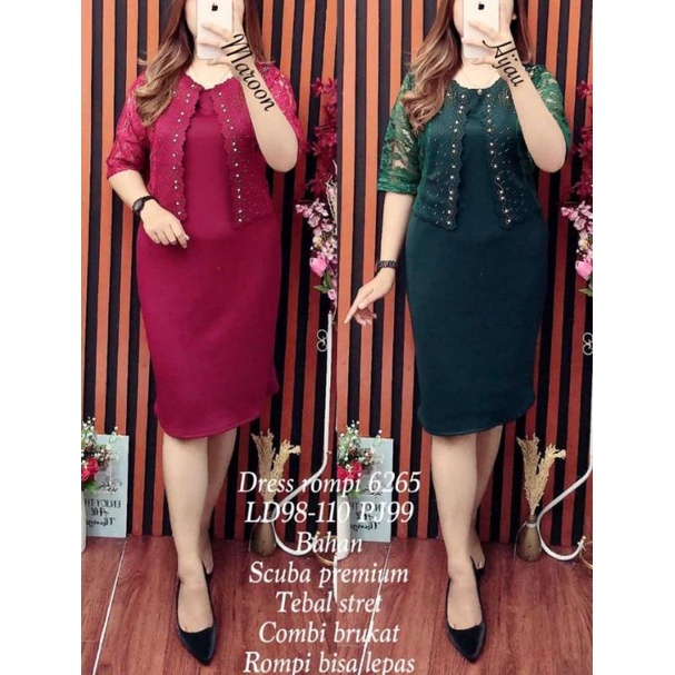 Dress, Dress Scuba, Dress Rompi, Blazer , Dress 8235, Dress Brokat