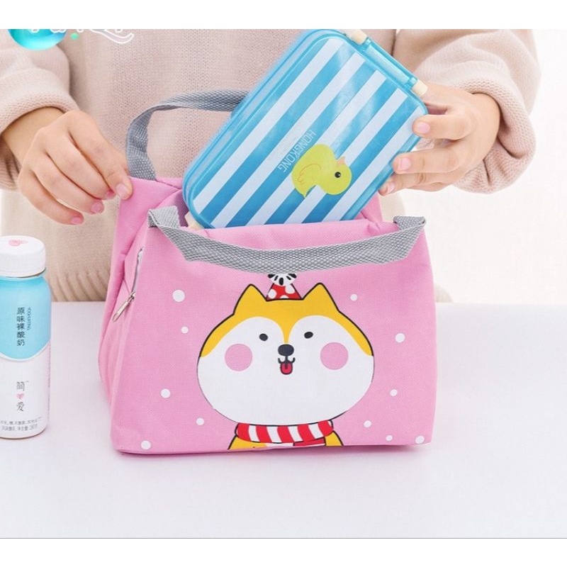 TAS MAKANAN BEKAL MAKAN ANAK KARAKTER LUCU MURAH KUAT LUNCH COOLER BAG ALUMINIUM