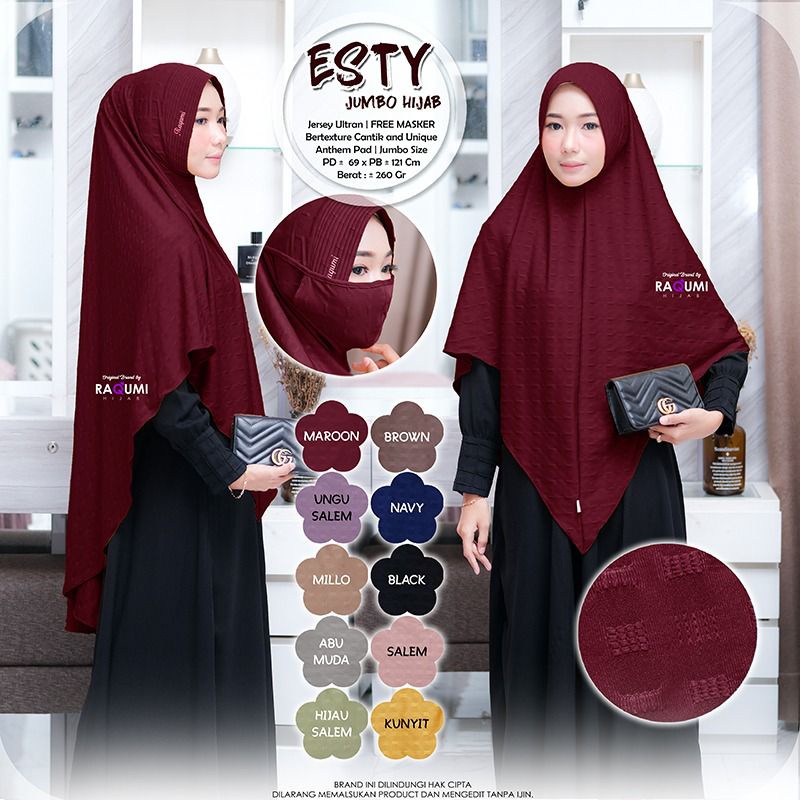Esty Jumbo Hijab By Original Raqumi Hijab