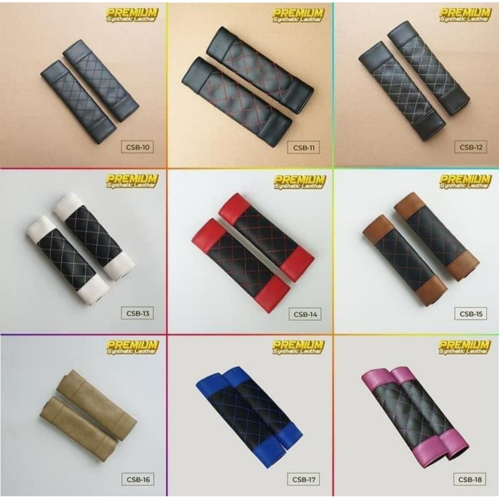 Aksesoris Cover Seat Belt / Sarung Seat Belt Untuk Mobil Ertiga Bahan Semi Kulit Sintetis