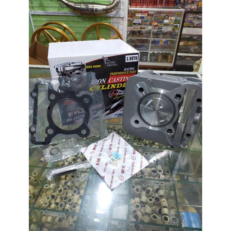 Blok Bore up xtreme 59mm Yamaha Mio M3 / Fino 125 / Mio 125 Z Blok Bore up racing ukuran 59 Xtreme