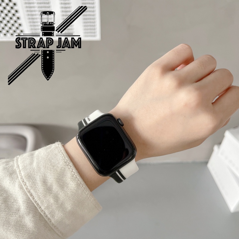 INITIAL D Strap Jam Apple Watch 45mm 44mm 42mm 41mm 40mm 38mm - Tali Jam Tangan Silikon Rubber