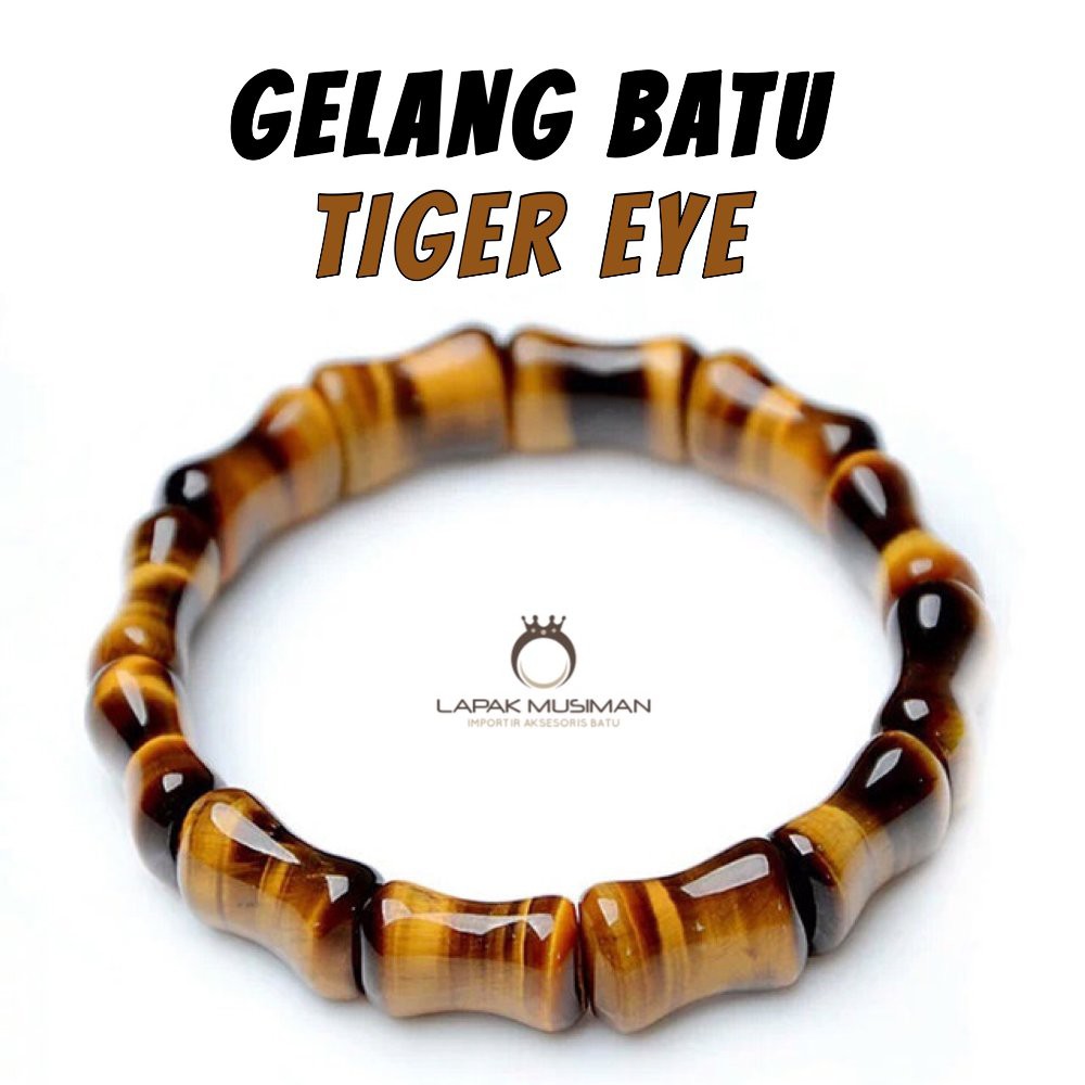 [Bayar di Tempat] GELANG BATU TIGER EYE MODEL BAMBU