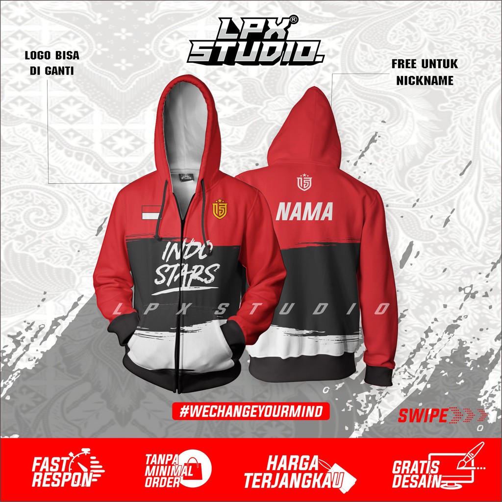 Jersey Jaket Gaming Indostar Free Fire Esport