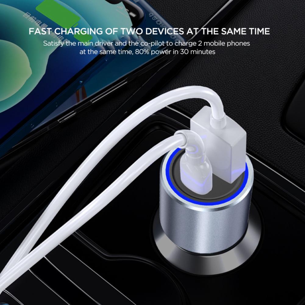 Aluminium Car Fast Charger Type C 42.5W PD 20W Power Delivery QC 3.0