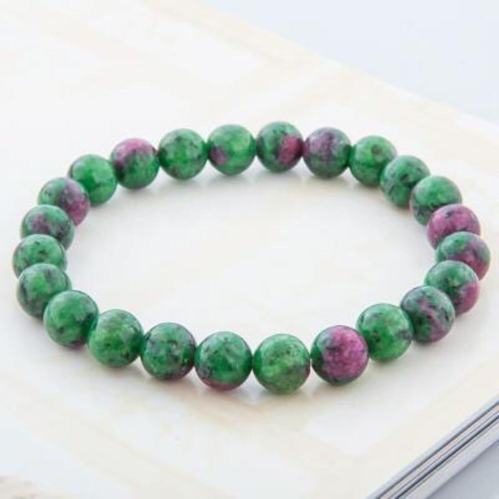 [Bayar di Tempat] GELANG NATURAL RUBY TANZANIA BODY GLASS - GARANSI NATURAL - 8MM