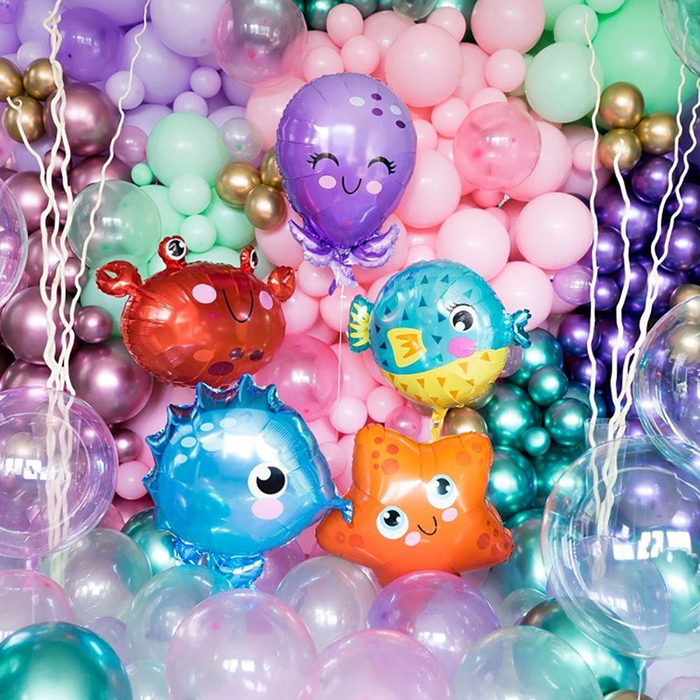 [Elegan] Balon Foil 1pcs Kuda Laut, Crab Aluminium Foil Mainan Anak Hadiah Hari Anak Perlengkapan Pesta