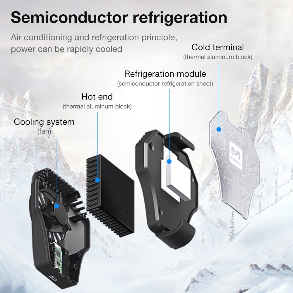 E_   Memo DL-01 Mobile Cooling Fan Radiator Kipas Pendingin HP Handphone Fancooler DL01 PUBG MLBB