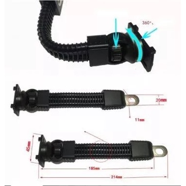 Universal Holder Motor Jepit Untuk Spion Motor / Tatakan HP Di Motor / GPS Phone Holder For Motorcycles - Hitam