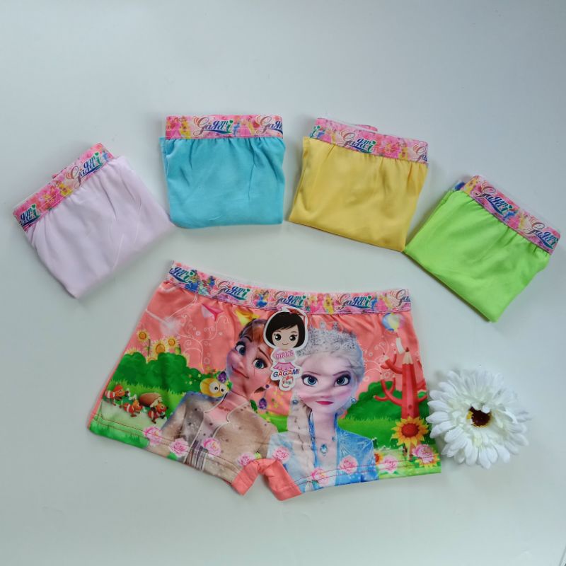 Lusinan 12 PCS Boxer Anak Cewek Gagami Usia 6 - 11 Tahun