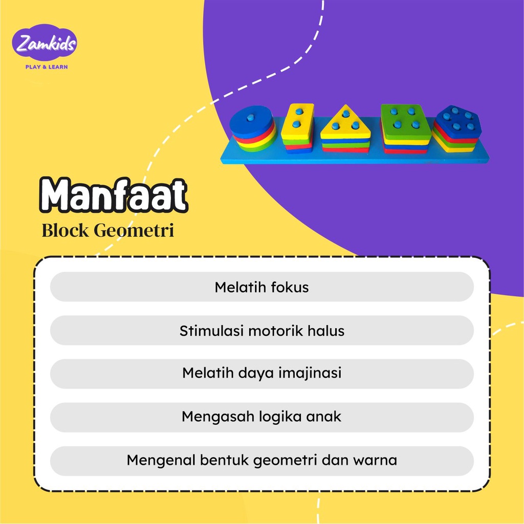 Permainan Edukasi Balok Geometri Mainan Edukasi Anak Laki Laki Dan Perempuan By Zamkids