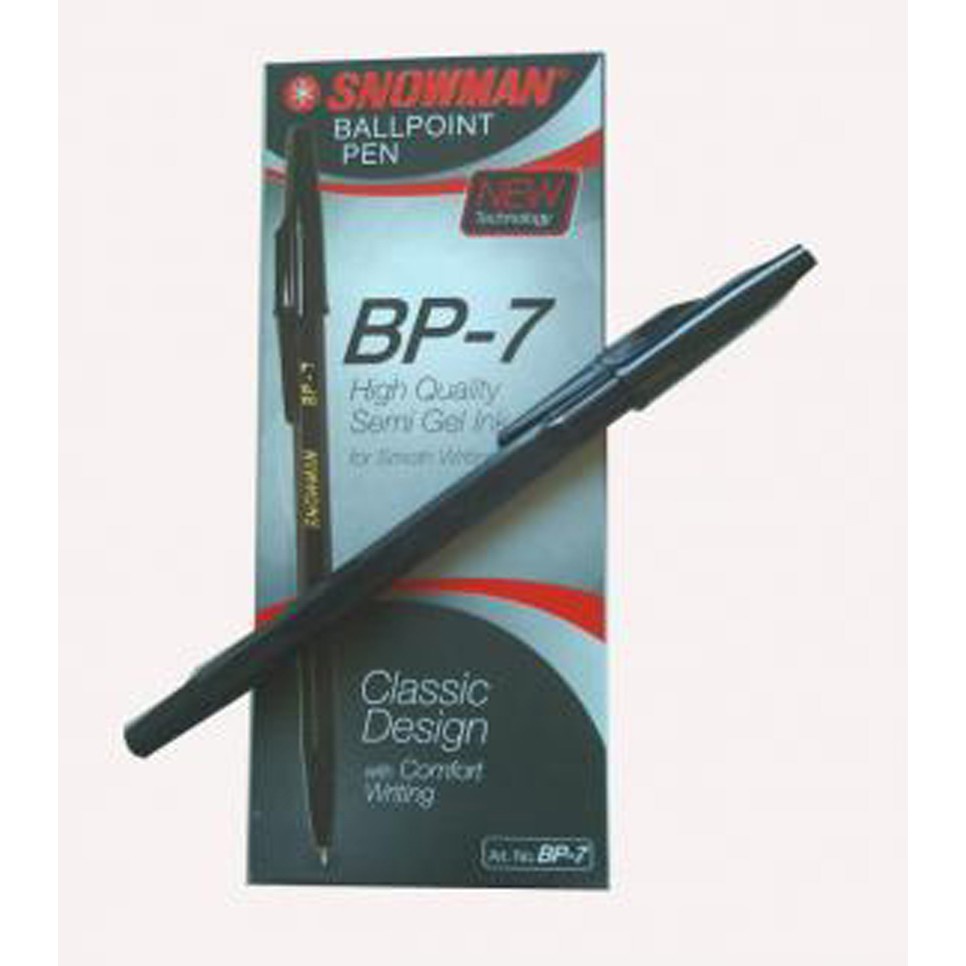 

BALLPOINT, BOLPEN, POLPEN, PULPEN BP-7 SNOWMAN HITAM/MERAH/BIRU