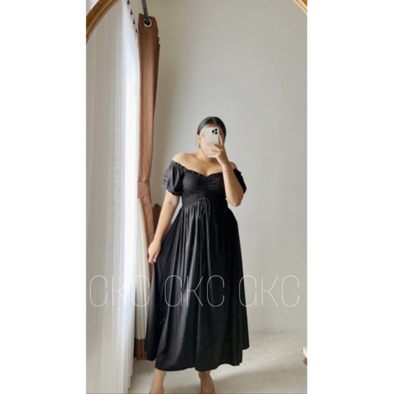 Laura Dres Long Dress Jumbo Dress Jumbo Wanita | Dress Big Size| Dress Korea Korea Style | A Line Bo