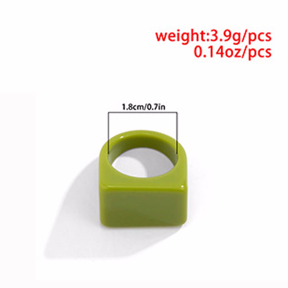 MXBEAUTY Women Girls Finger Rings Korean Thumb Rings Resin Rings Rectangle Square Punk Solid Color Chunky 2021 New Style Marbling Fashion Jewelry/Multicolor