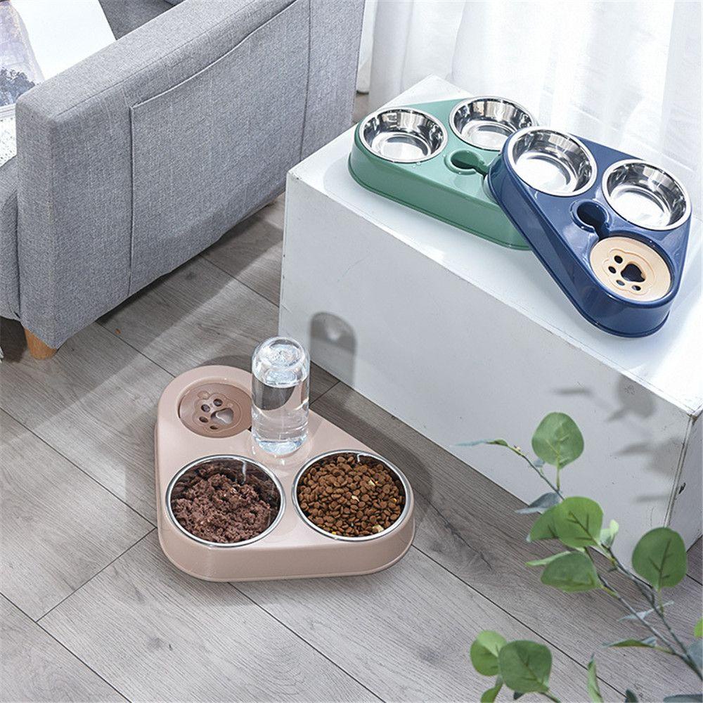 Solighter Dog Bowl Fashion Mangkuk Ganda Mangkok Kucing Otomatis