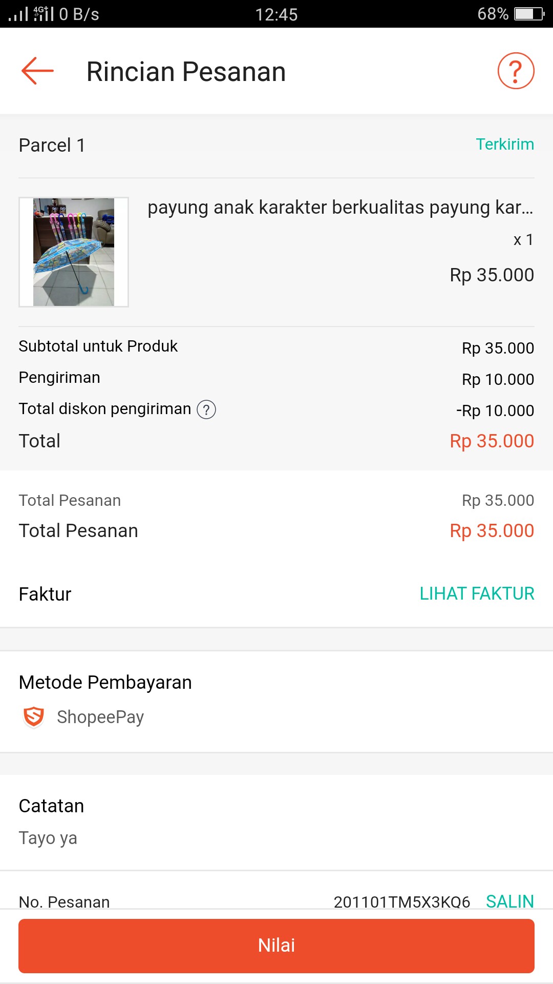 Payung Anak Karakter Berkualitas Payung Karakter (tayo)