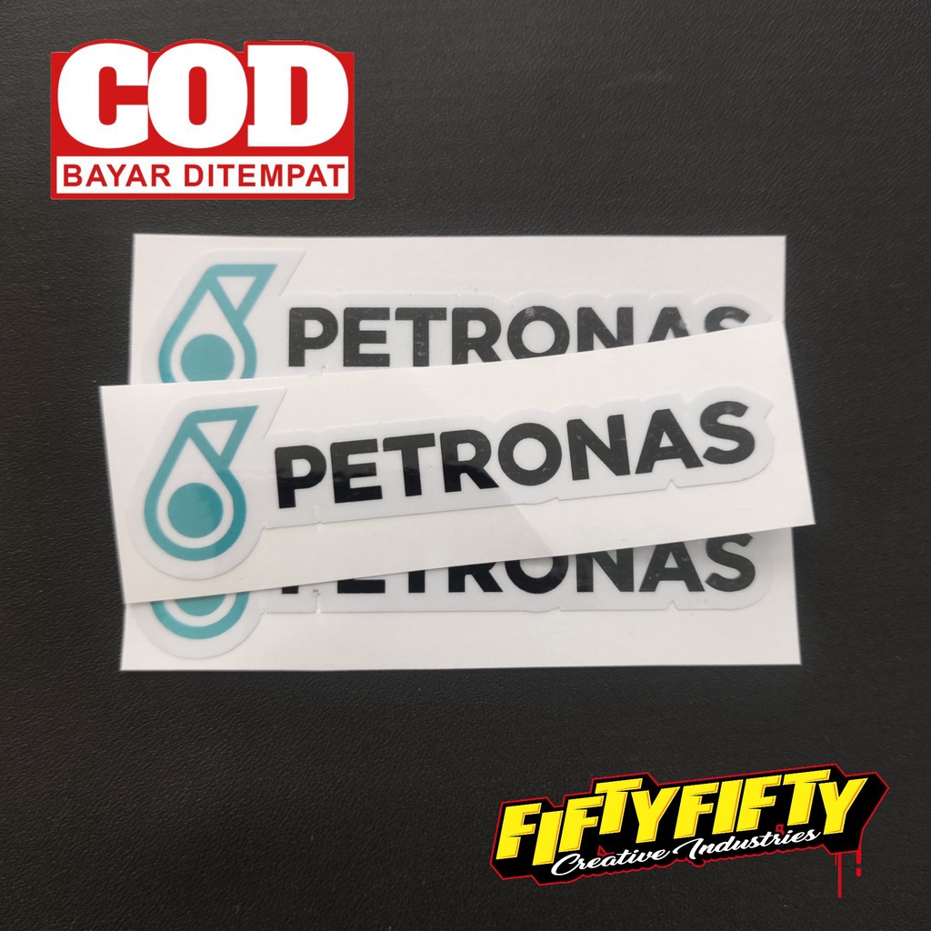 Stiker Print Cut PETRONAS Stiker Printing Laminasi Glossy Stiker Motor Mobil Helm Sudah Membentuk Pola Desain