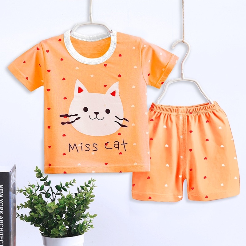 SETELAN ANAK CEWEK/SETELAN SINGLET ANAK CEWEK KARAKTER CAT,RABBIT,KAKTUS DANCING GOYANG USIA 6 BULAN -3 TAHUN