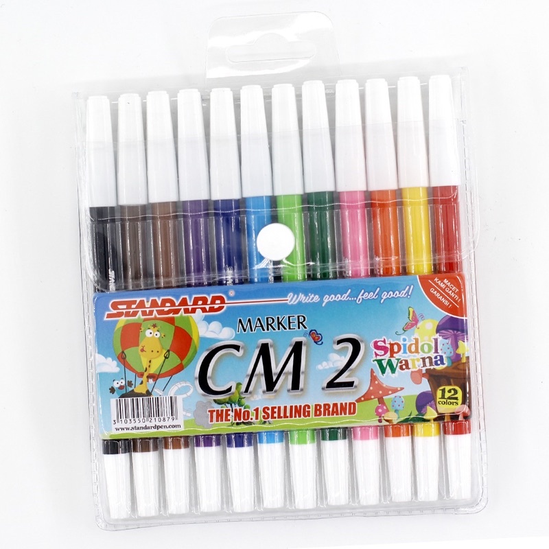

Standard Coloring Marker - CM 2 Mix 12 Color (Spidol Isi 12 pcs Warna-Warni)