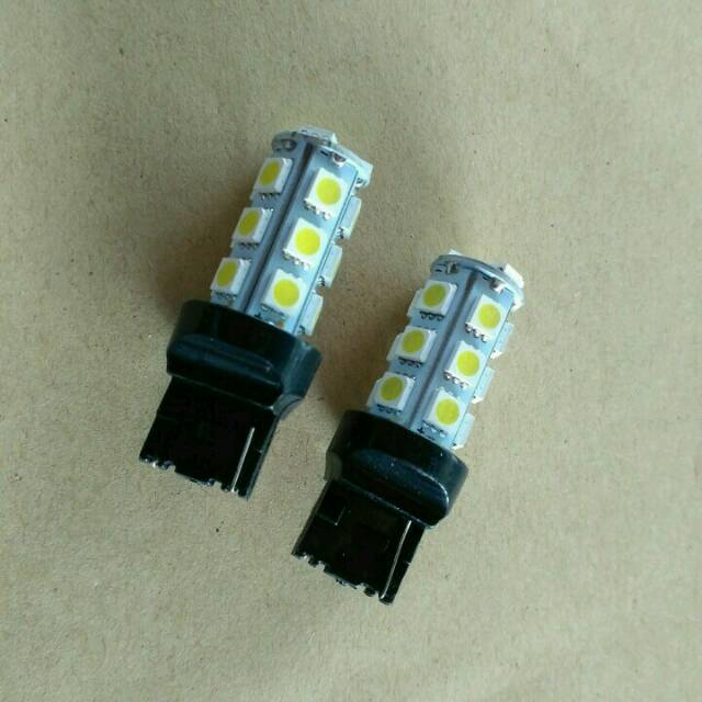 Bohlam Lampu Sein T20 Kaki 1 Tancep 18 LED 12V PUTIH Strobo