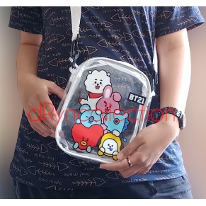 MIKA BENING SELEMPANG / TAS MIKA BENING BTS / TAS SELEMPANG MIKA BT21 / TAS KONSER TRANSPARAN