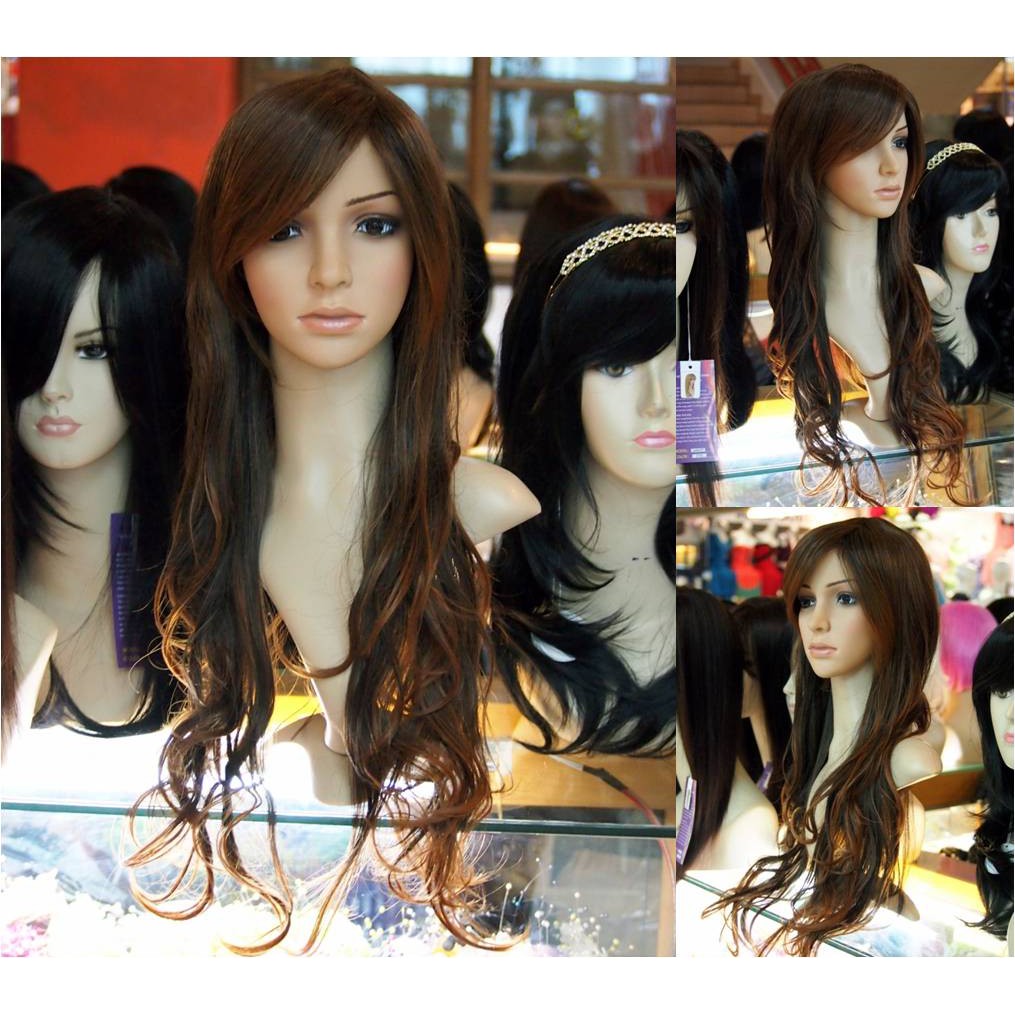 Wig panjang, Rambut palsu, Wig wanita, Wig Fiber bisa catok