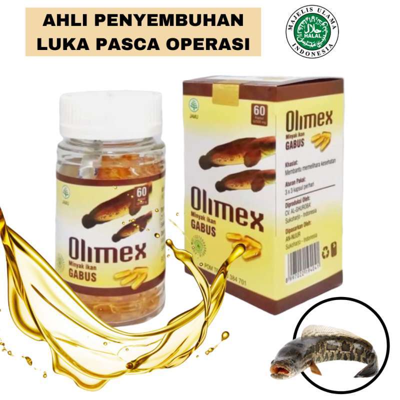 Obat Pasca Operasi Minyak Ikan Gabus Kapsul Olimex Ekstrak Sari Kutuk Albumin Penyembuhan Luka Dan Dalam