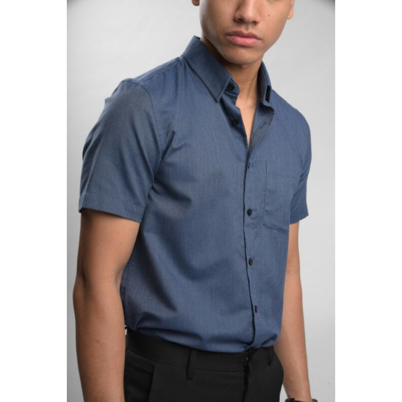 KEMEJA LENGAN PENDEK EXETER NAVY dan CREAM / MALE.ID / PREPPSTUDIO