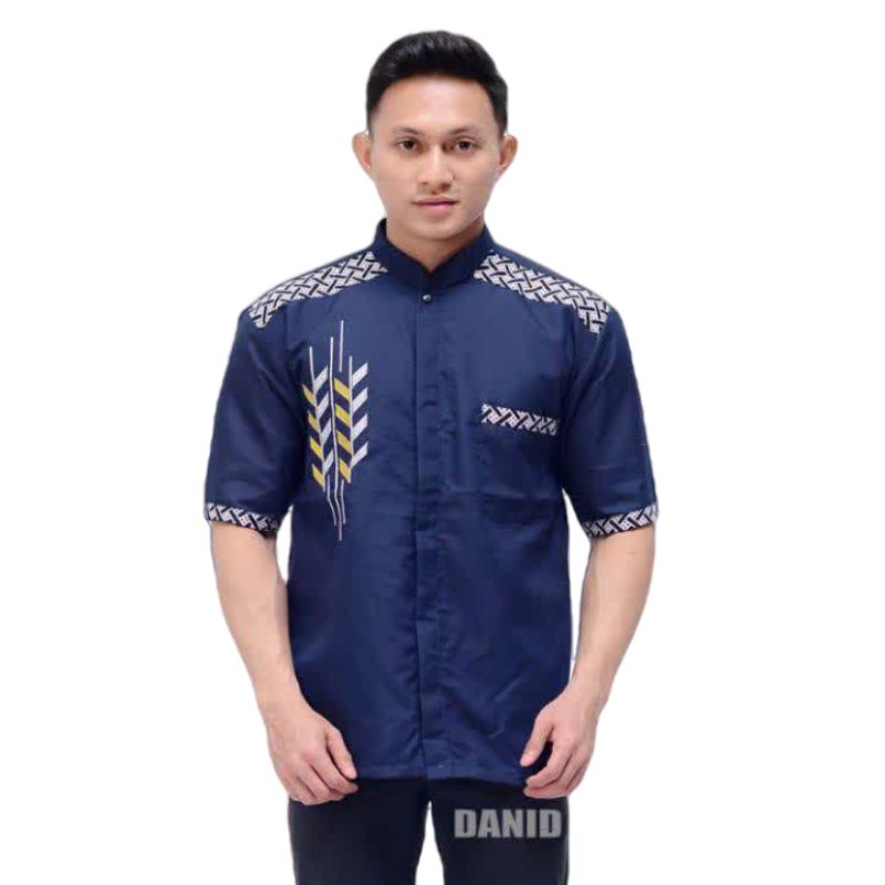 Baju Koko Bordir Pria Lengan pendek