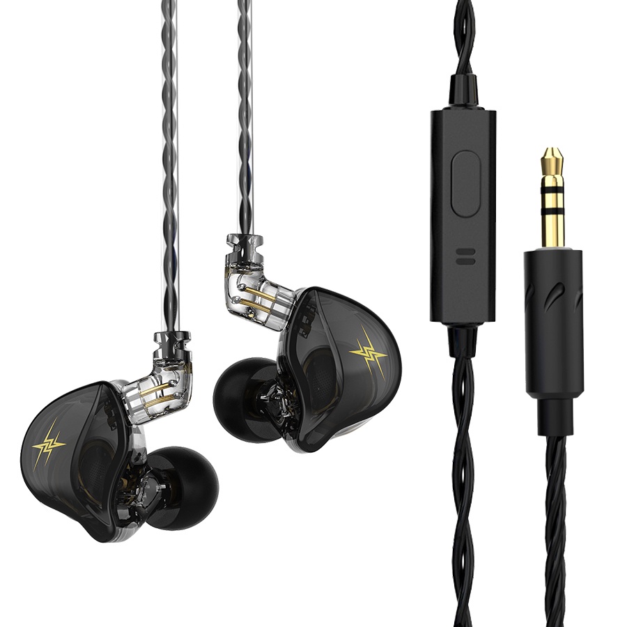 QKZ ZXT HiFi Earphone with Mic alt ZXN EDX Pro ZSN Pro X-Hitam