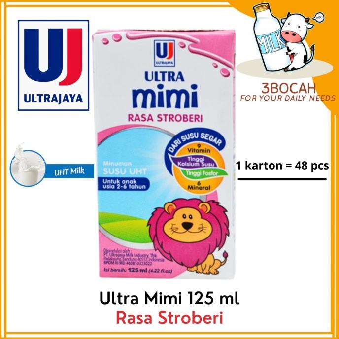 

Susu Ultra Mimi 40 Pcs 125Ml - Full Cream/Coklat/Stroberi.Expired Lama Ready