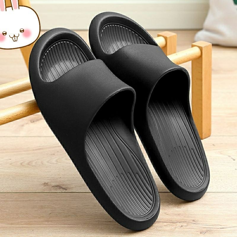 ZAVISION sandal slop hitam polos sendal slop slip on anti slip sandal slop terlaris slop BKP hitam