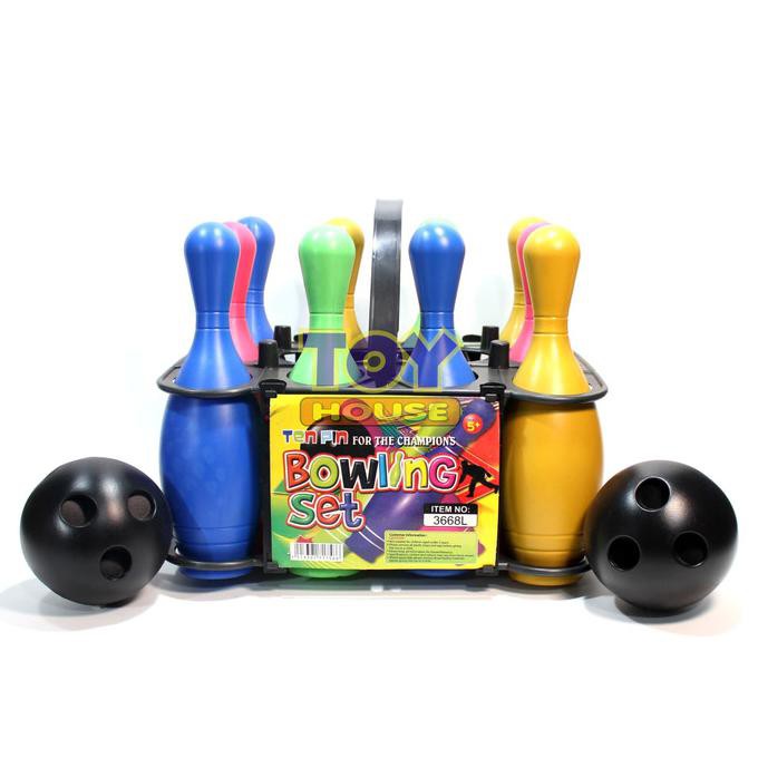  Mainan  Edukatif Anak  Bola Bowling  Set Ukuran Medium No 