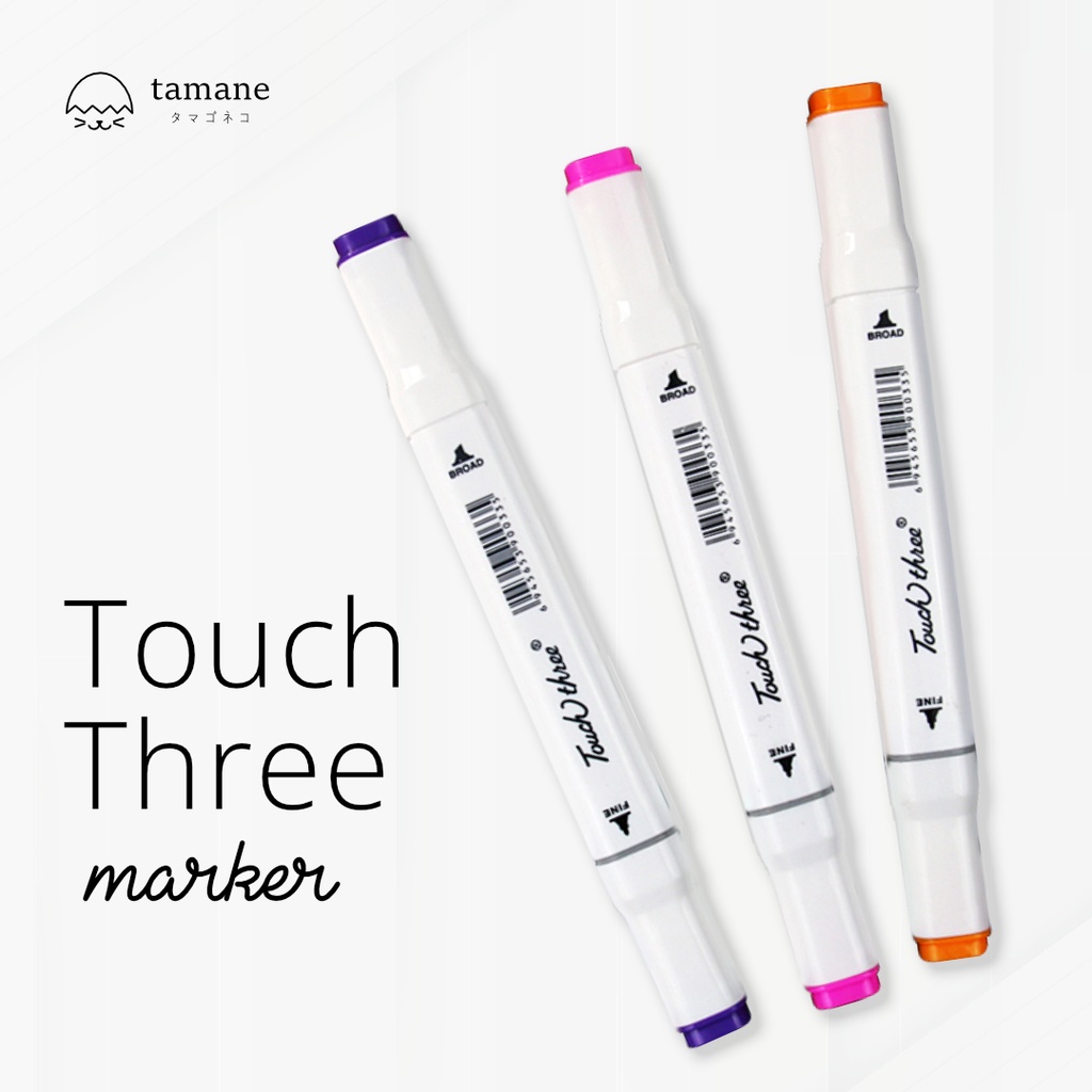 

Touchthree GREEN touchnew touchfive touch three twin marker highlighter alcohol base spidol stabilo