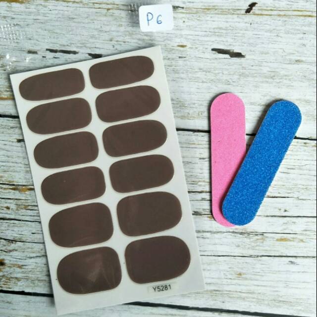 Light Brown ~ Nail sticker/stiker kuku polos [P6]