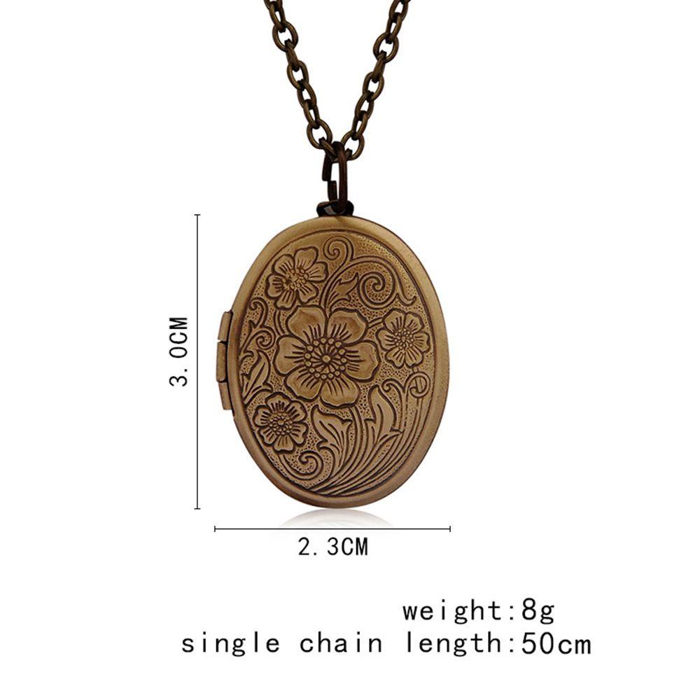 TOP Kalung Pria Wanita Fashion Rantai Teman Oval Perhiasan Liontin