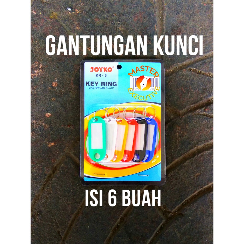 [Pak - 6 Buah] Joyko Gantungan Kunci - Key Ring 6 Warna - Ring Konci KR-6