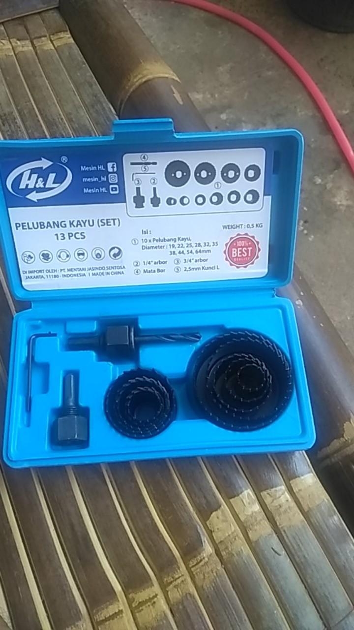 Hole Saw Kit / Holesaw Set / Mata Bor Lazaro 13pcs Hidroponik