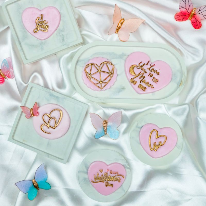 

cake troopers stamp happy valentines day fondant embosser i love you heart geometry