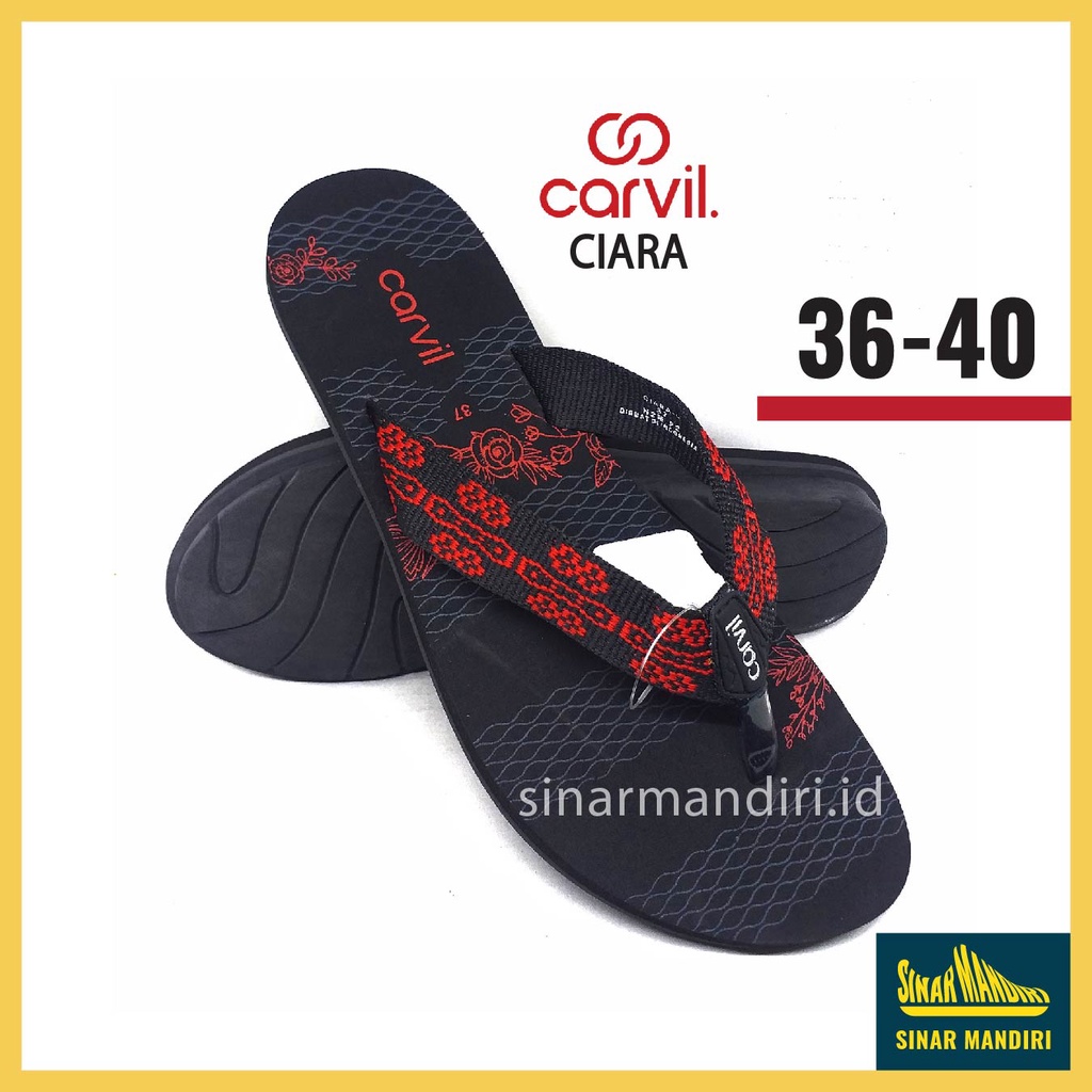 Sandal Jepit Carvil Ciara 36-40 Wanita Cewek Remaja Dewasa Merah Original Empuk Realpict Awet