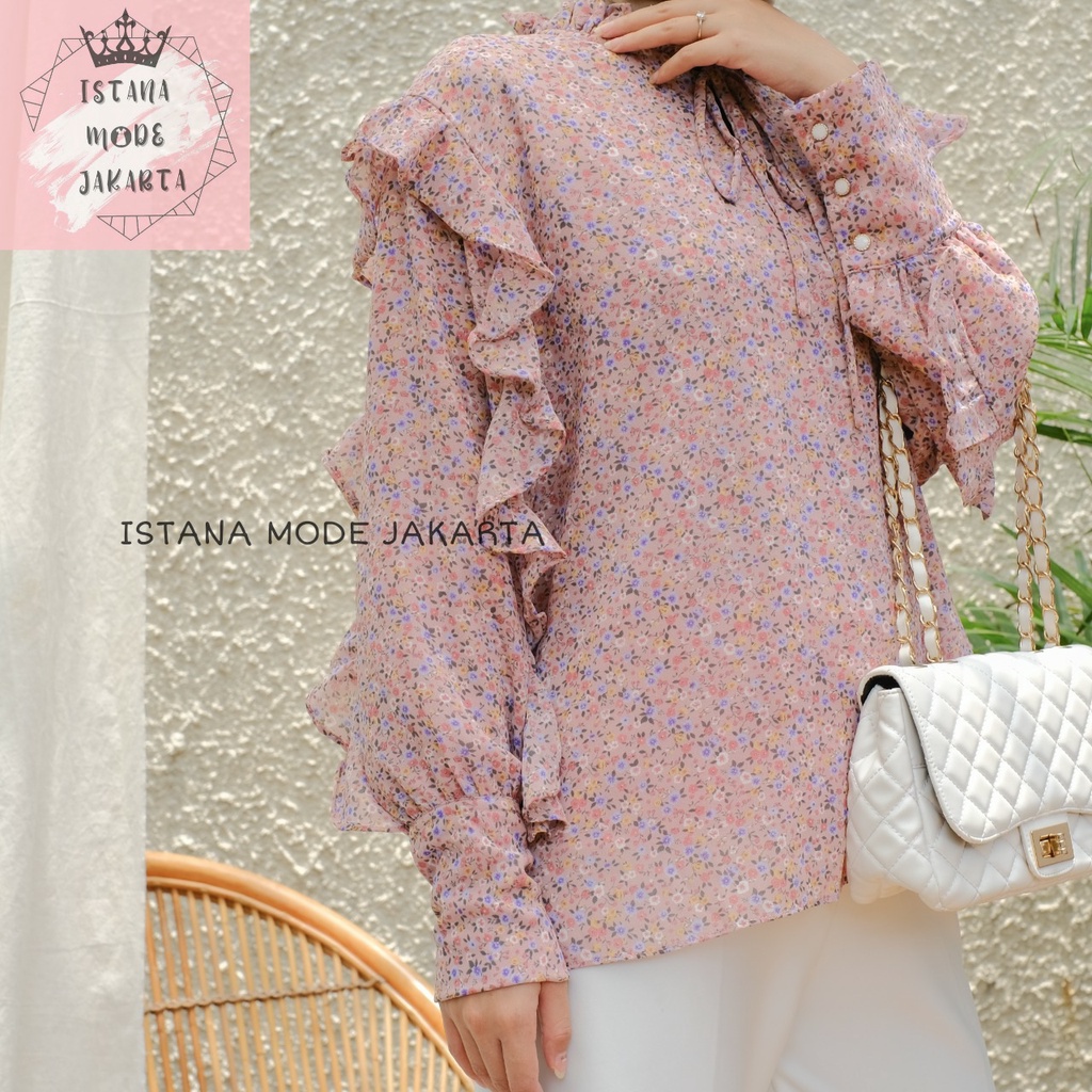 ISTANA MODE JAKARTA Valensa Jumbo baju atasan wanita terbaru blouse korean style blouse wanita lengan panjang-2